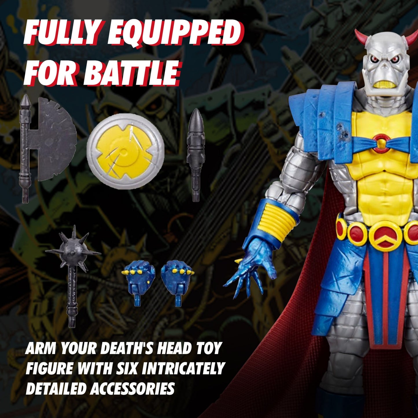 Death's Head Marvel Legends Super Heroes Series by Hasbro - Deluxe 6-Inch Action Figure - Exclusive Cybernetic Warrior with 6 Accessories, 7 3/5" Tall in Exclusive Window Box
