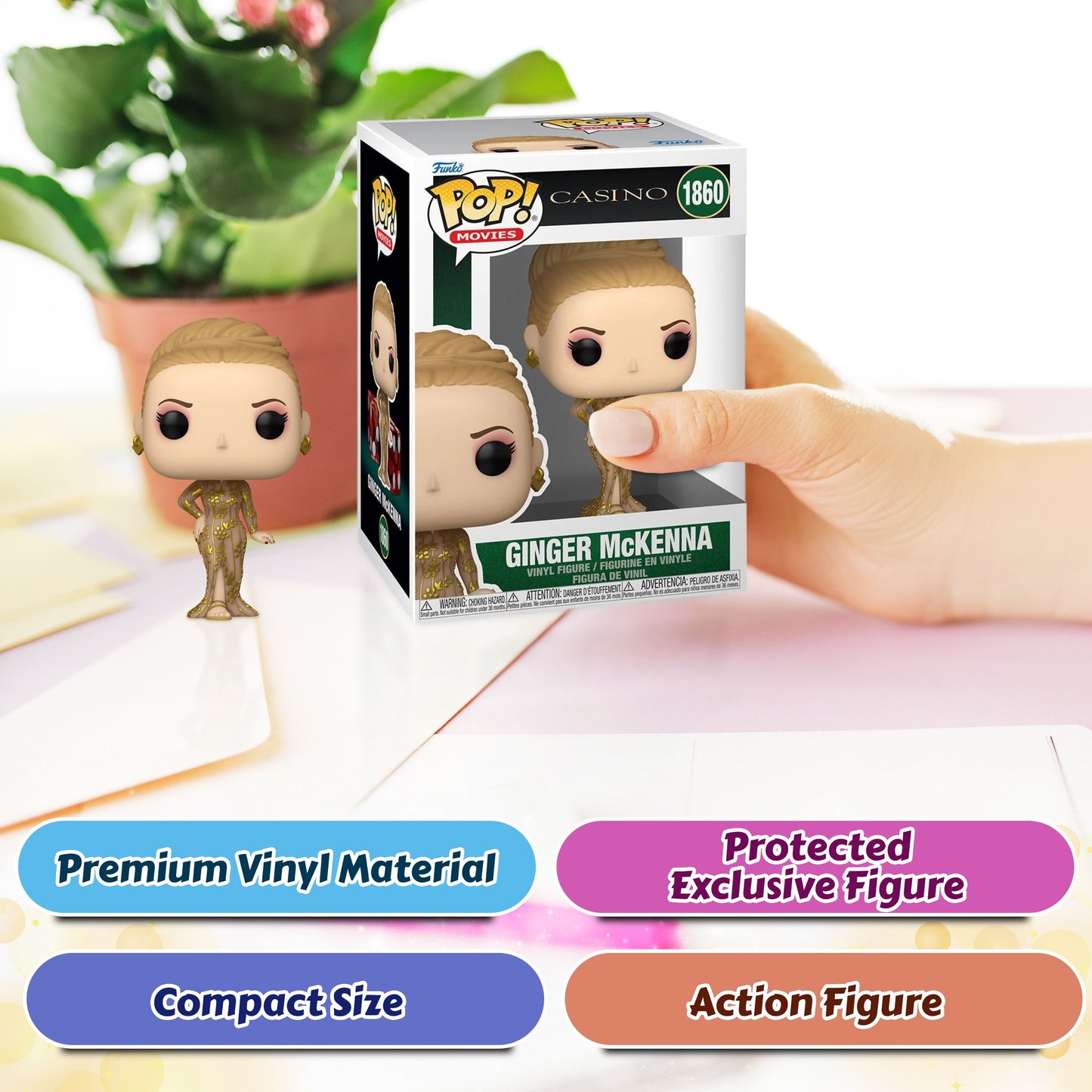 Ginger McKenna Funko Pop! Movies Casino - Approx. 4" Collectible Vinyl Figure #1860 with Display Box Protector Case