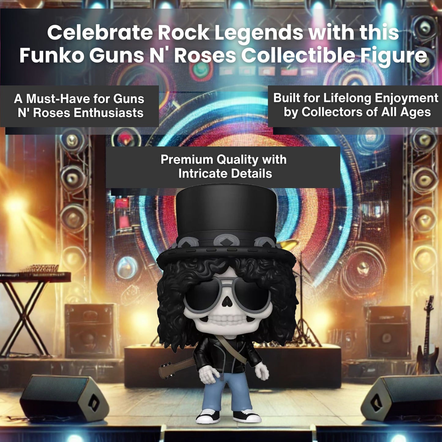 Slash Skeleton Funko Pop! Rocks Guns N Roses – Iconic Rock Guitarist - Approx. 3.95" Collectible Exclusive Vinyl Figure #402 with Display Box Protector Case