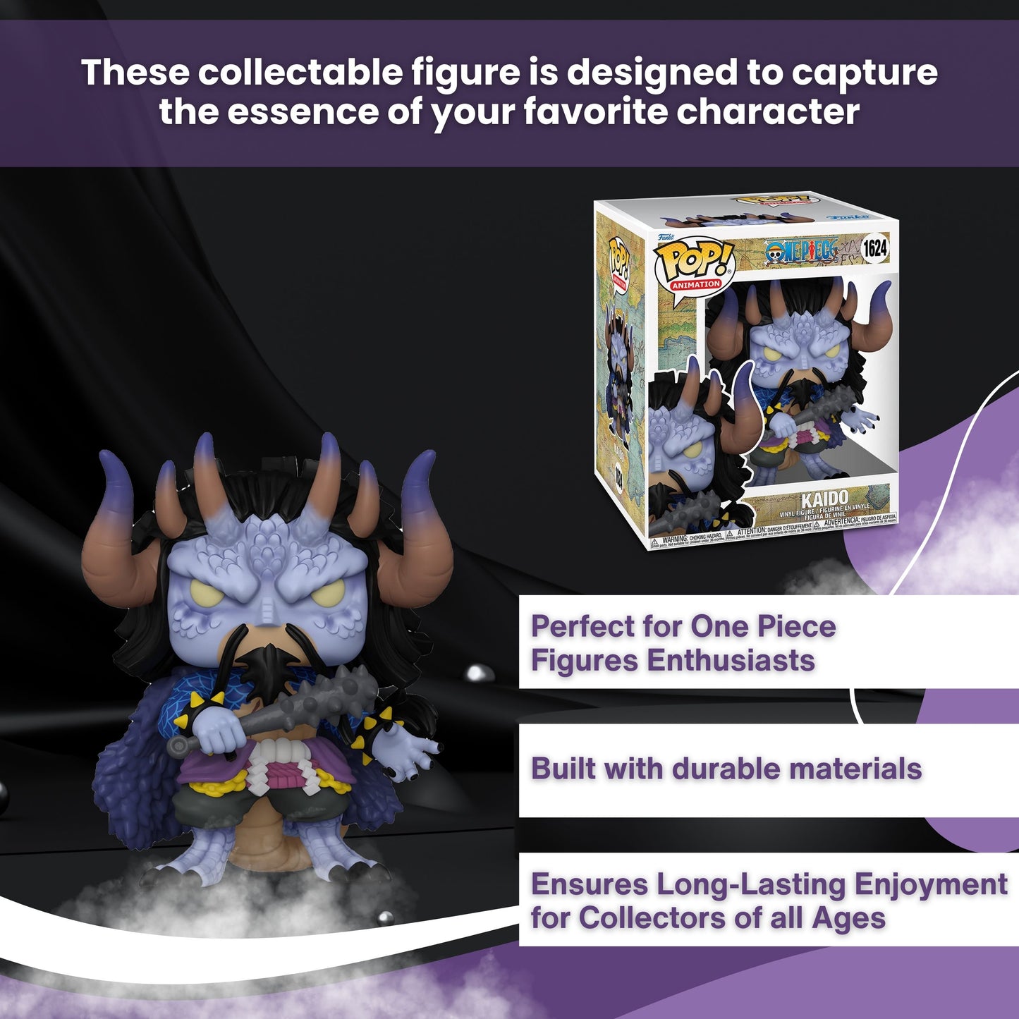 Kaido Man Funko Pop! Animation: One Piece - Super Sized Pop! Beast Form - Collectible Vinyl Figure #1624 with Window Display Box