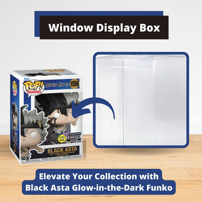 Black Asta Funko Pop! Black Clover - Glows In The Dark Entertainment Earth Exclusive Limited Edition Vinyl Figure #1556 with Display Box Protector Case