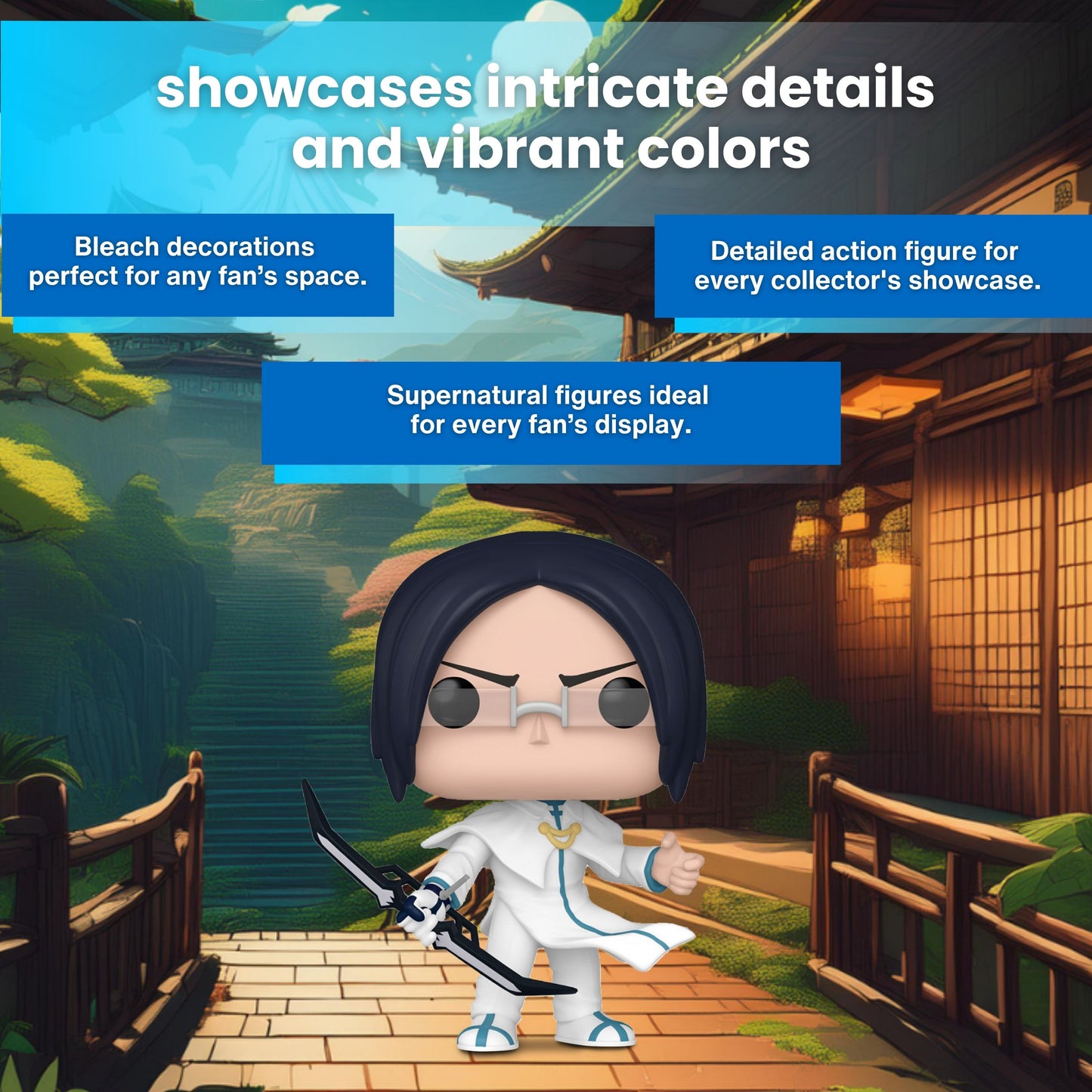 Uryu Ishida Funko Pop! Animation Bleach - Quincy Archer from Anime Series - Chase Glow Limited Edition Collectible Vinyl Figure #1696 with Window Display Box