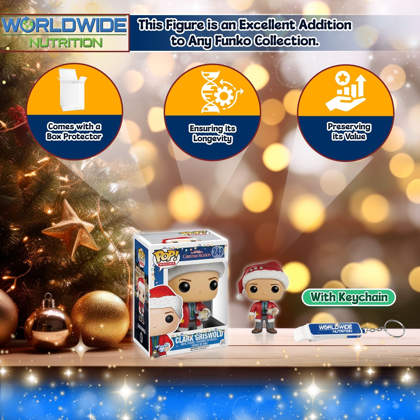Clark Griswold Funko Pop! National Lampoon's Christmas Vacation - Approx. 3 3/4" Collectible Vinyl Figure #242 with Display Box Protector Case