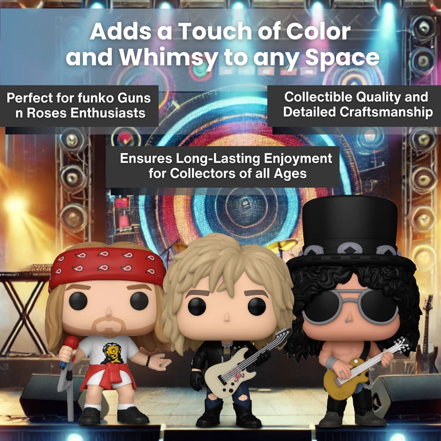 Axl Rose #397, Slash #398, and Duff McKagan #399 Funko Pop! Rocks Guns N' Roses - Set of 3 Collectible Vinyl Figures