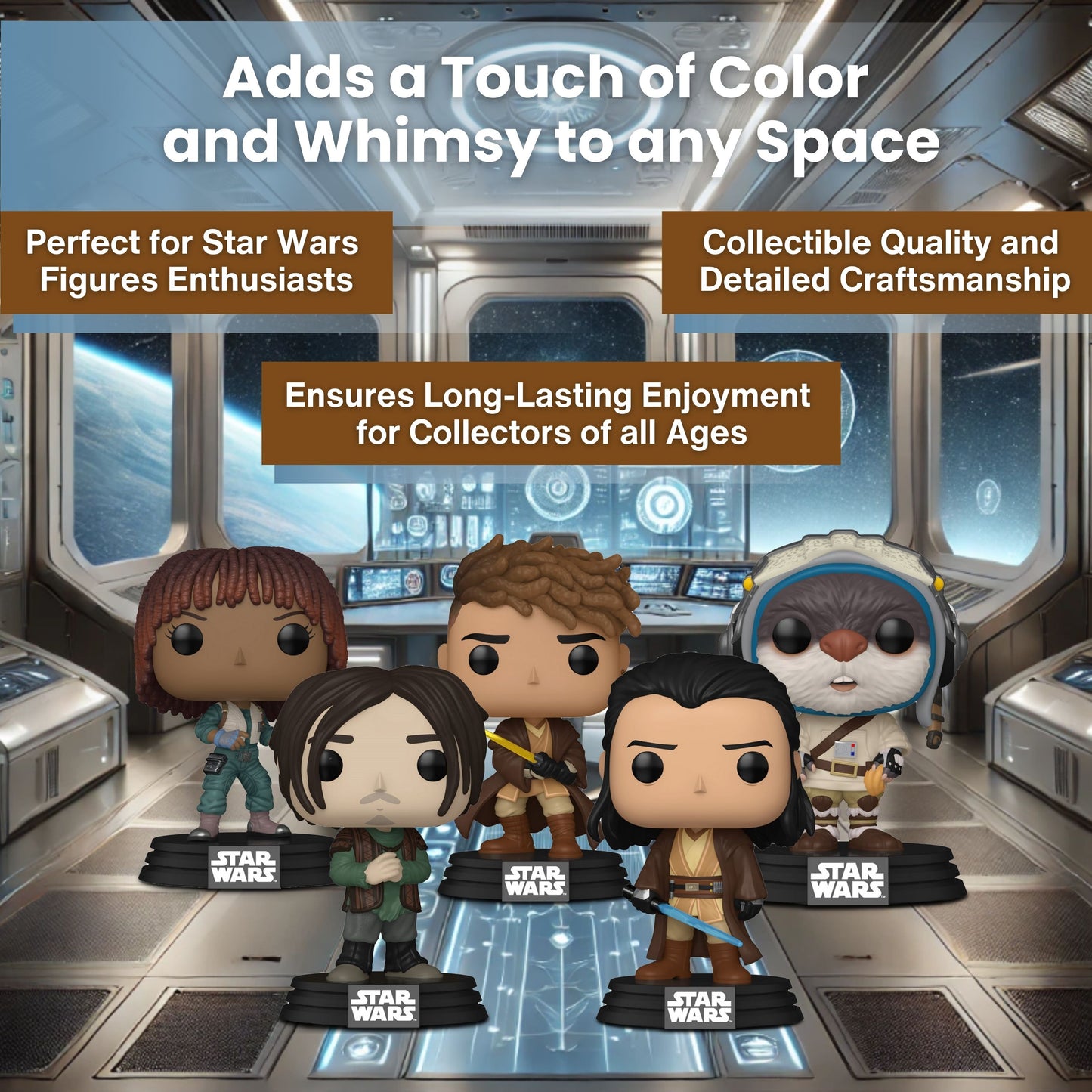 Acolyte Funko Pop! Star Wars - Collectible Vinyl Figure Set of 5 ( Bazil #726, Jedi Master Sol #725, Yond Fandar #724, Qimir #723, and OSHA Aniseya #722)  with Display Box Protector Case