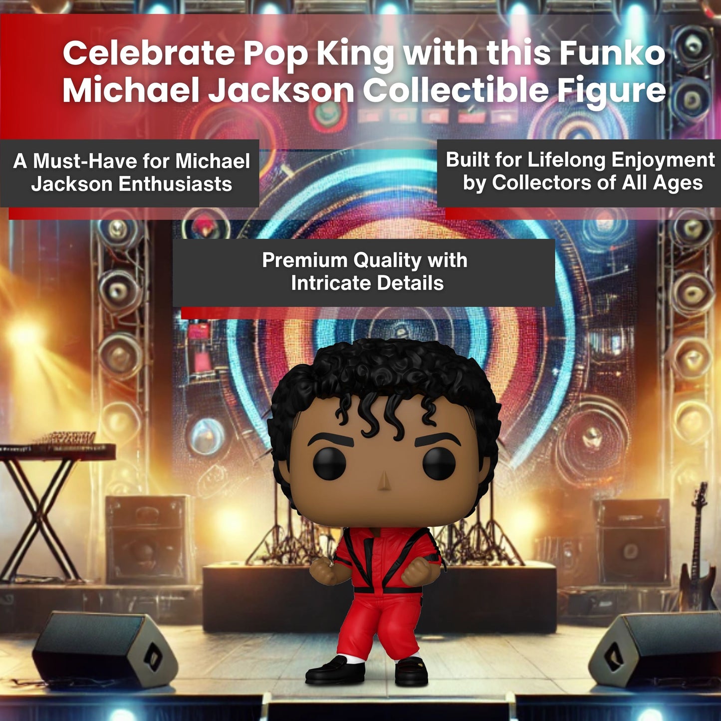 Michael Jackson Thriller Funko Pop! Rocks MJ - Iconic Pop Legend with Signature Dance Moves - Approx. 4 1/4" Collectible Vinyl Figure #359 with Display Box Protector Case