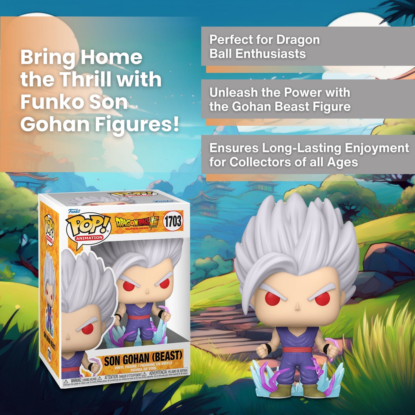 Son Gohan (Beast) Funko Pop! Animation: Dragon Ball Super Hero - Collectible Vinyl Figure #1703 with Window Display Box