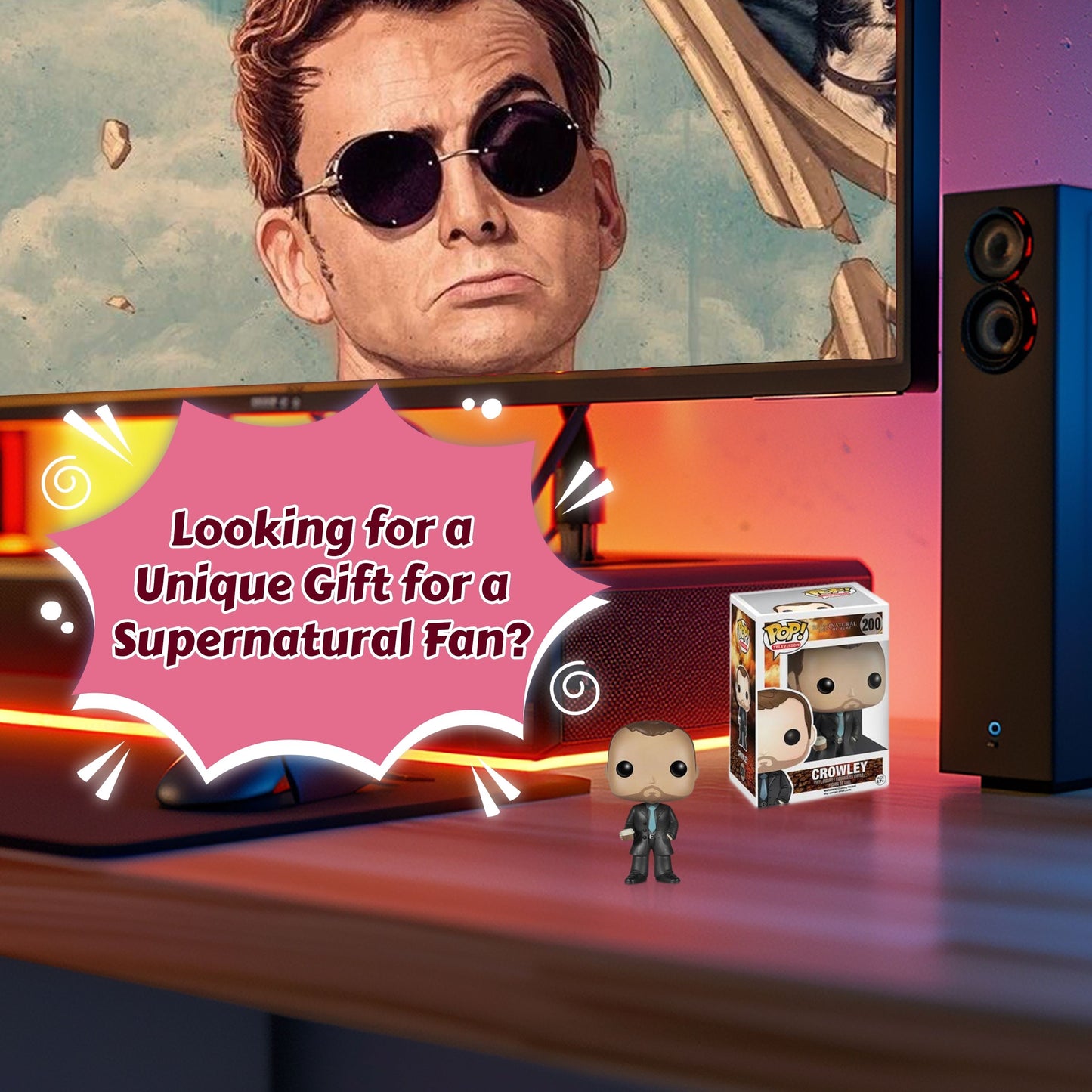 Crowley Funko Pop! Television: Supernatural Join The Hunt - Approx. 3 3/4" Collectible Vinyl Figure #200 with Display Box Protector Case