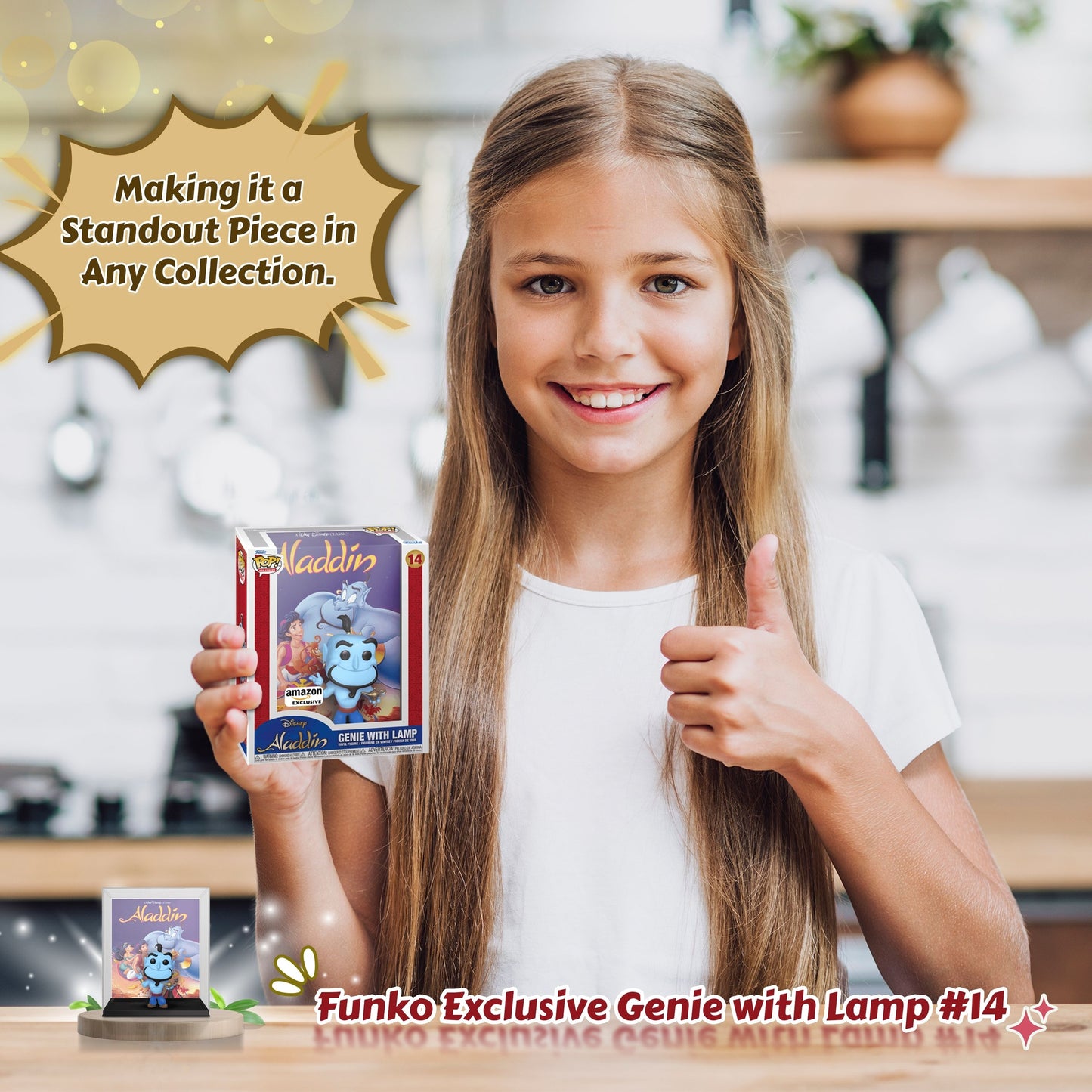 Genie with Lamp Funko Pop! VHS Covers Alladin - Approx. 4.5" Collectible Vinyl Figure #14 with Case