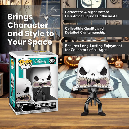 Jack Skellington Funko Pop! Disney The Nightmare Before Christmas - Approx. 3 3/4" Collectible Vinyl Figure #808 with Display Box Protector Case