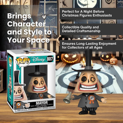 Mayor with Megaphone Funko Pop! Disney: The Nightmare Before Christmas - Approx. 3 3/4" Collectible Vinyl Figure #807 with Display Box Protector Case