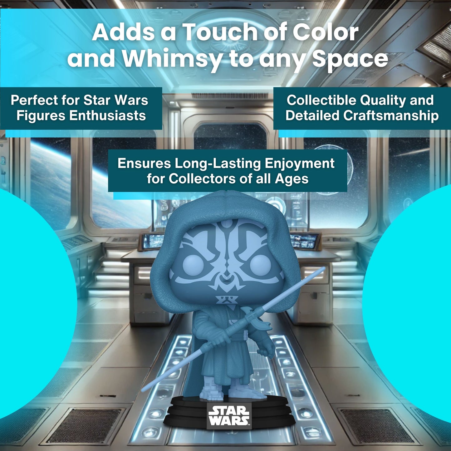 Darth Maul Funko Pop! Star Wars - Specialty Series Limited Edition - Collectible Glows In The Dark Vinyl Figure #740 with  Display Box Protector Case