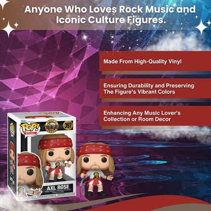 Axl Rose The Legendary Rock Star Funko Pop! Rocks Guns N Roses - Vinyl Figure #397 with Display Box Protector Case