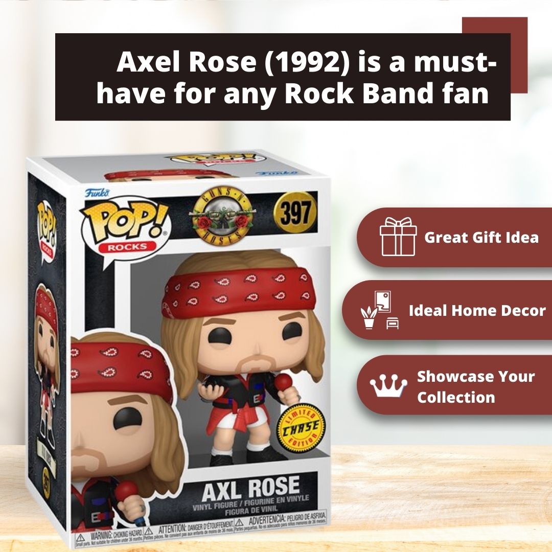Axl Rose Funko Pop! Rocks Guns N Roses The Legendary Rock Star - Chase Limited Edition Vinyl Figure #397 with Display Box Protector Case