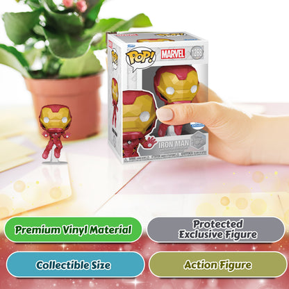 Iron Man (Facet) Funko Pop! Disney 100: Marvel - Approx. 4.3" Collectible Exclusive Bobblehead Figure #1268 with Display Box Protector Case