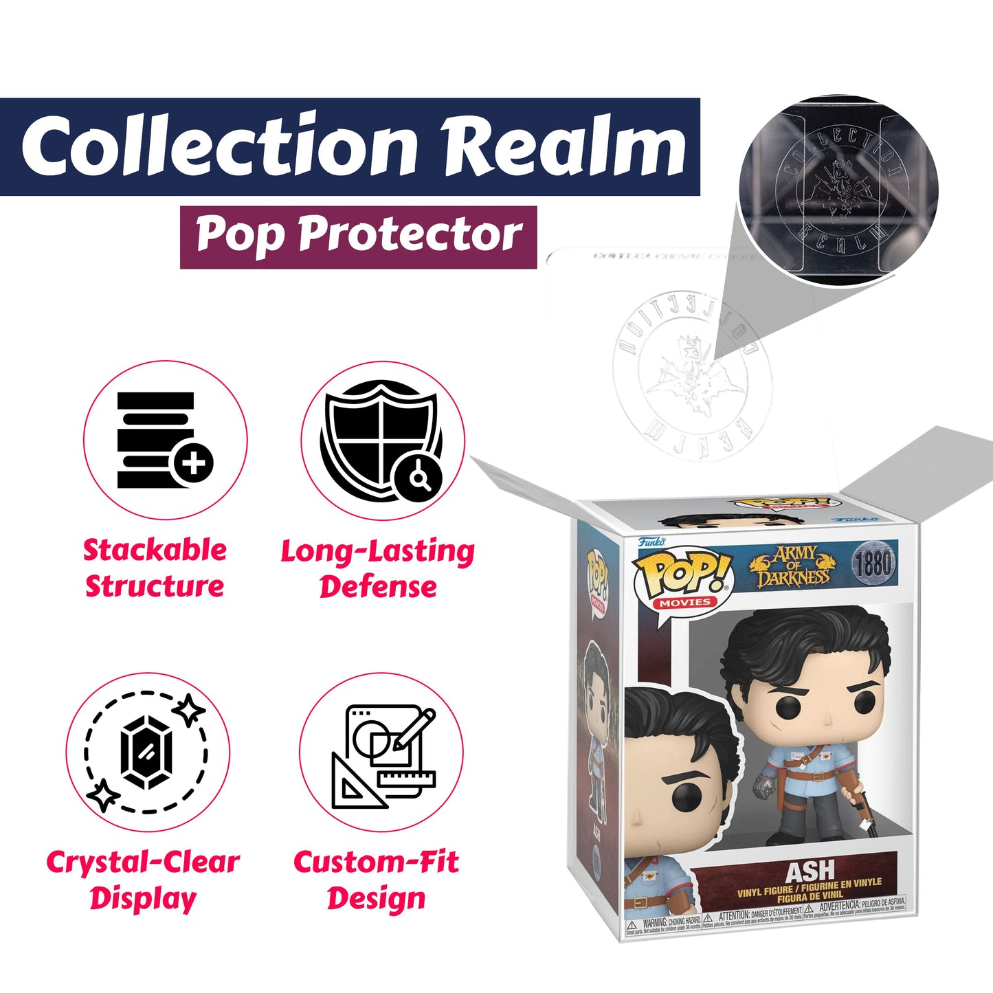 Ash with Boomstick Funko Pop! Movies Army of Darkness - Approx. 4" Collectible Vinyl Figure #1880 Bundled with Display Box Protector Case