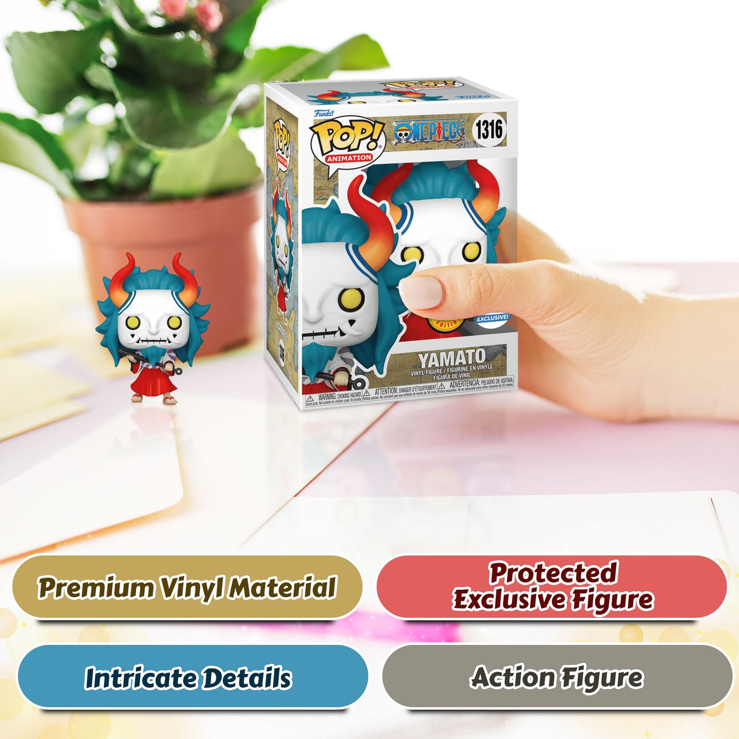 Yamato #1316 Funko Pop! Animation One Piece - Approx. 4.7" Collectible Exclusive Chase Limited Vinyl Figure