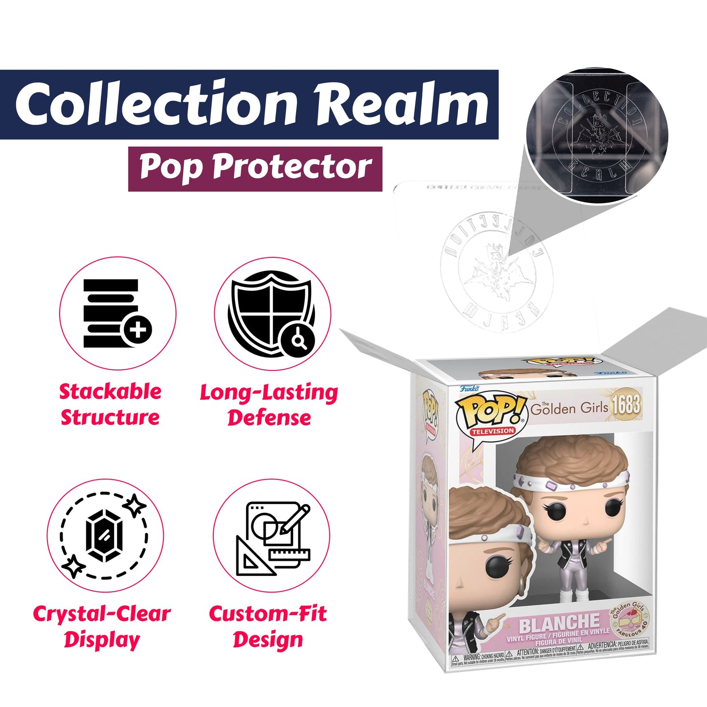 Blanche Funko Pop! Television The Golden Girls - Approx. 3 3/4" Collectible Vinyl Figure #1683 with Display Box Protector Case