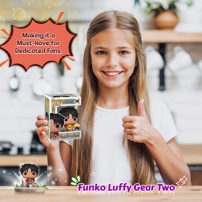 Luffy Gear Two Funko Pop! Animation One Piece - Approx. 3.85" Collectible Exclusive Chase Limited Edition Vinyl Figure #1269 with  Display Box Protector Case