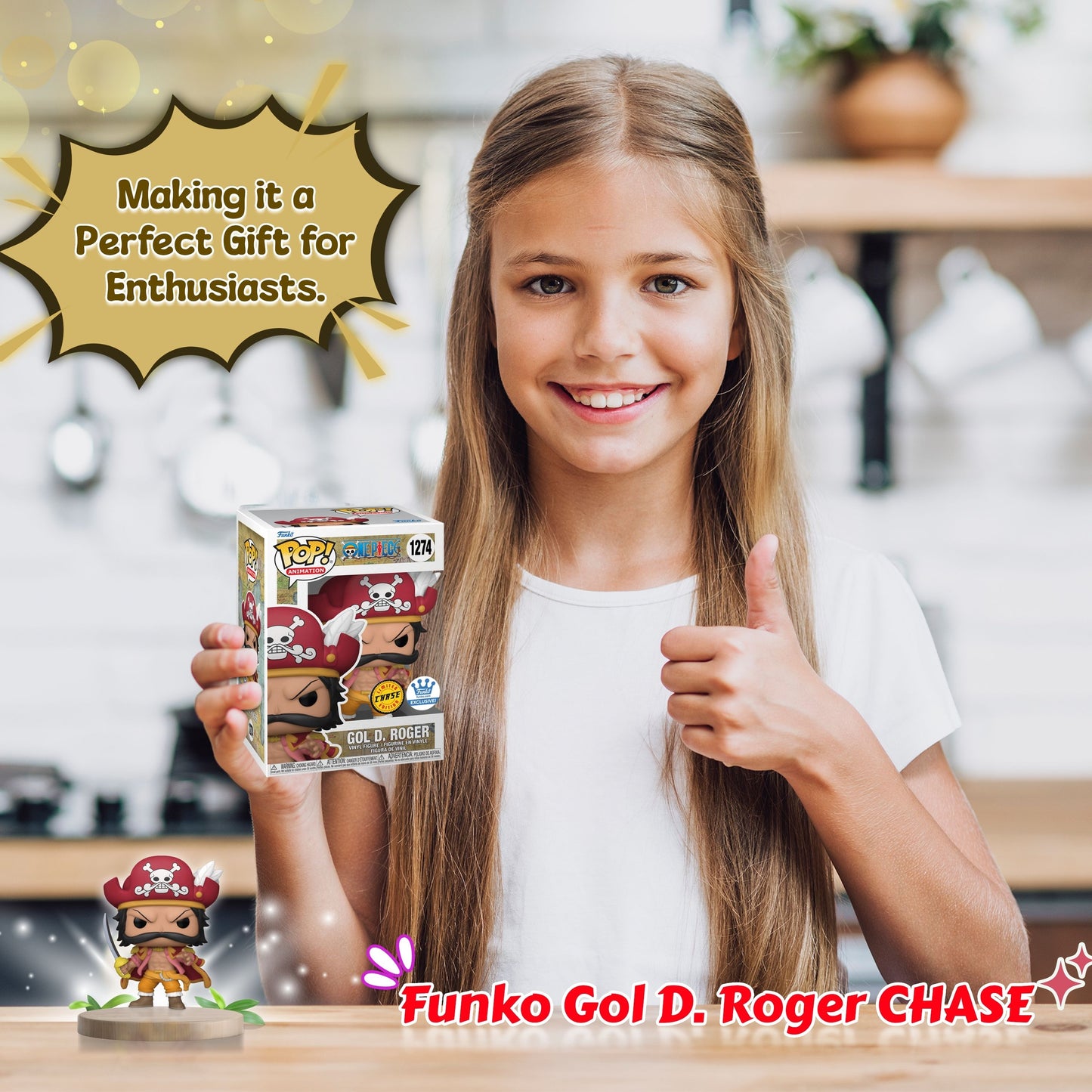 Gol D. Roger #1274 Funko Pop! Animation One Piece - Approx. 4.55" Collectible Exclusive Chase Limited Edition Vinyl Figure