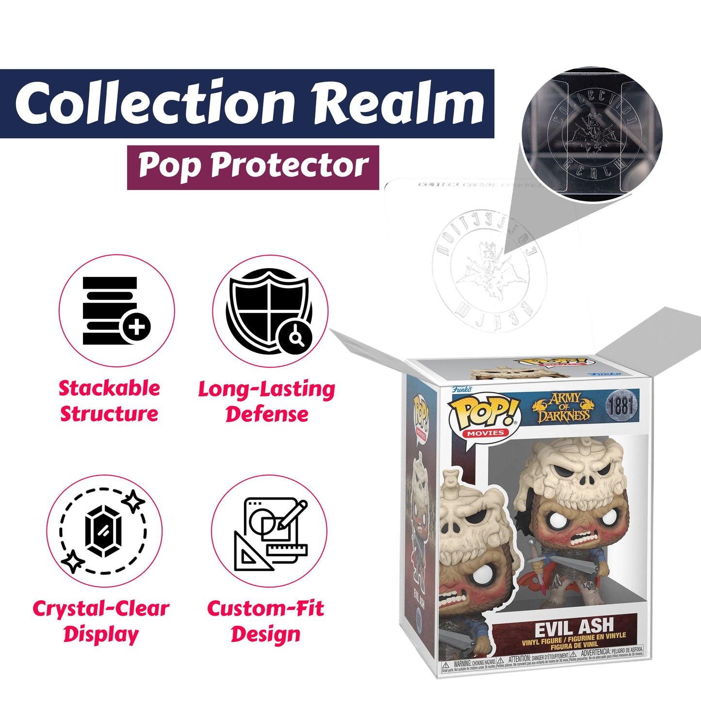 Evil Ash Funko Pop! Movies Army of Darkness - Approx. 4 3/4" Collectible Vinyl Figure #1881 Bundled with Display Box Protector Case