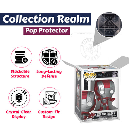 Iron Man (Mark 5) Funko Pop! Marvel Studios MCU Archives The Infinity Saga - Approx. 4" Collectible Vinyl Figure #1474 Bundled with Display Box Protector Case
