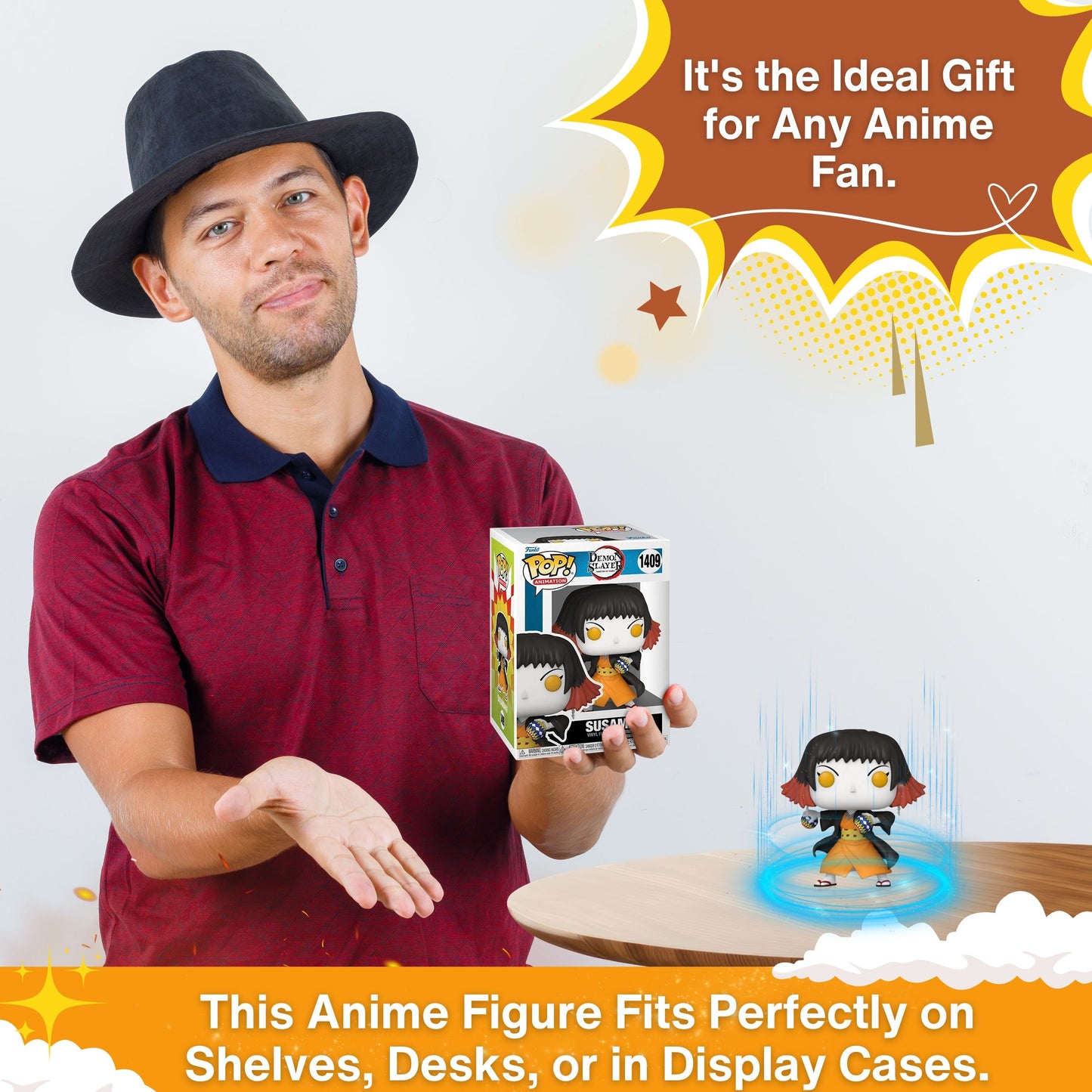 Susamaru Funko Pop! Animation: Demon Slayer - Approx. 4" Collectible Vinyl Figure #1409 with Display Box Protector Case