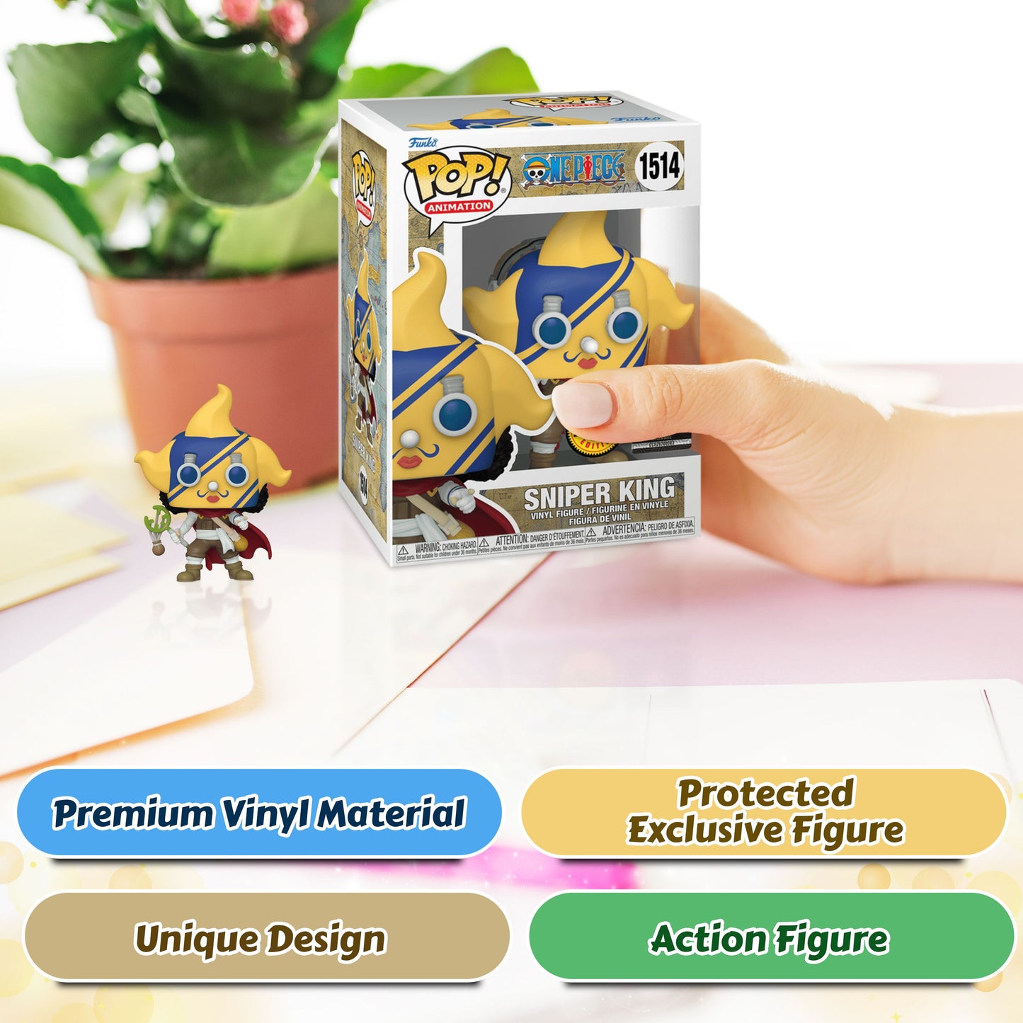 Sniper King #1514 Funko Pop! Animation One Piece - Approx. 4.85" Collectible Exclusive Chase Limited Edition Vinyl Figure