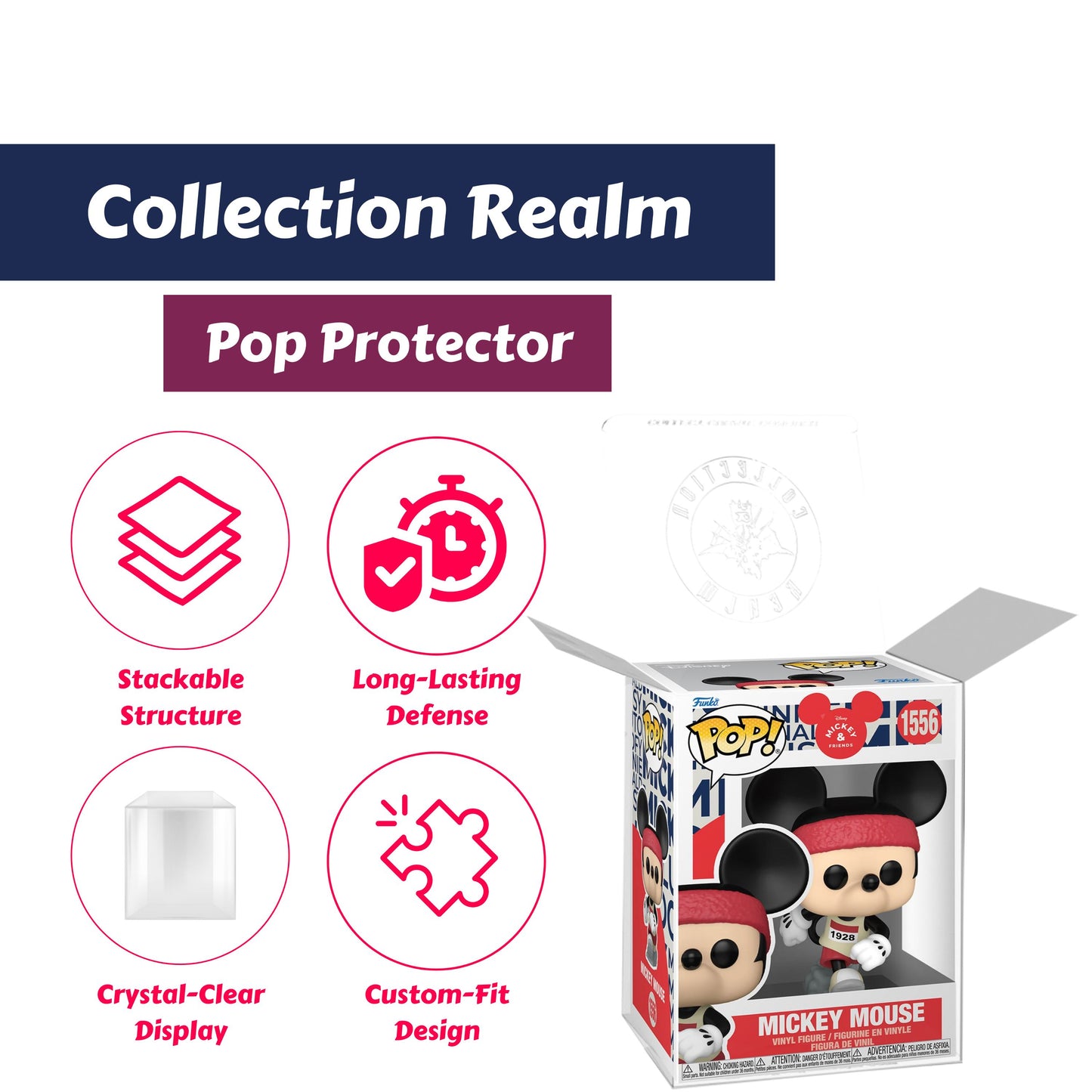 Mickey Mouse (Runner) Funko Pop! Disney Mickey and Friends - Approx. 3 3/4" Collectible Vinyl Figure #1556 Bundled with Display Box Protector Case