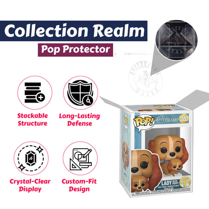 Funko Pop! Disney Lady and the Tramp 70th Anniversary - Set of 2 (Lady with Puppy #1553, Tramp with Puppy #1554) Collectible Vinyl Figures Bundled with Display Box Protector Case