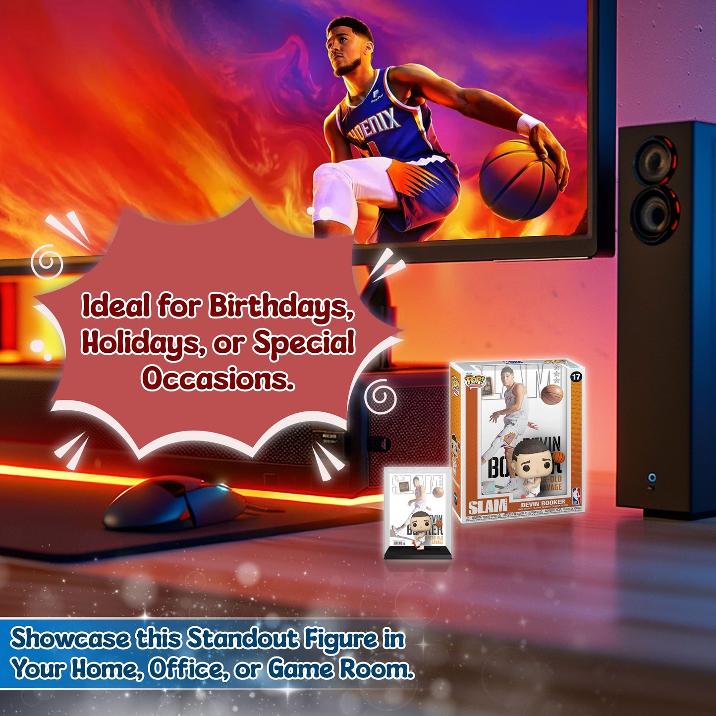 Devin Booker Funko Pop! Magazine Cover: NBA SLAM - Approx. 4" Collectible Vinyl Figure #17 with Box