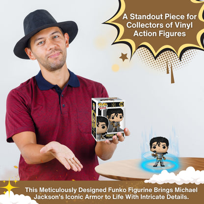 Michael Jackson (Armor) Funko Pop! Rocks MJ - Approx.3 3/4" Collectible Vinyl Figure #376 with Display Box Protector Case