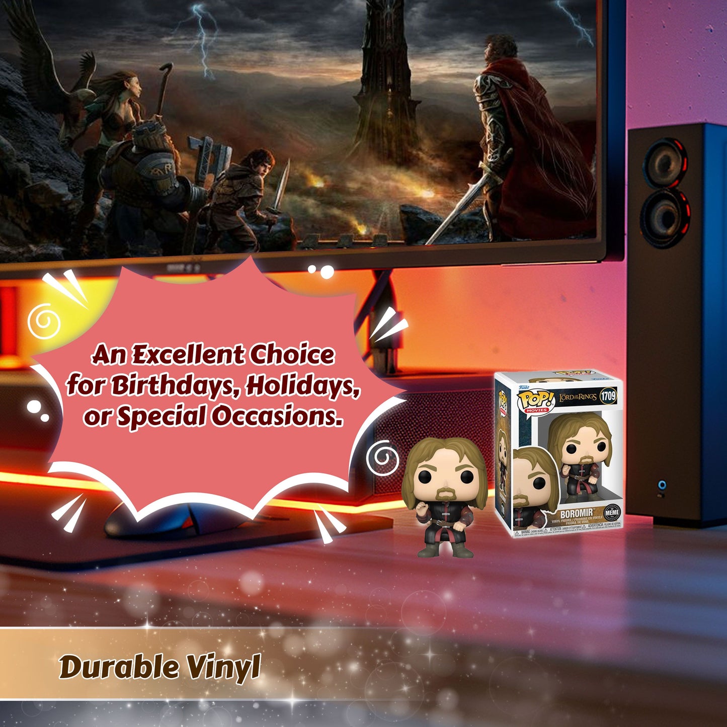 Boromir Meme Funko Pop! Movies: The Lord of the Rings - Approx. 3 1/2" Collectible Vinyl Figure #1709 with Display Box Protector Case