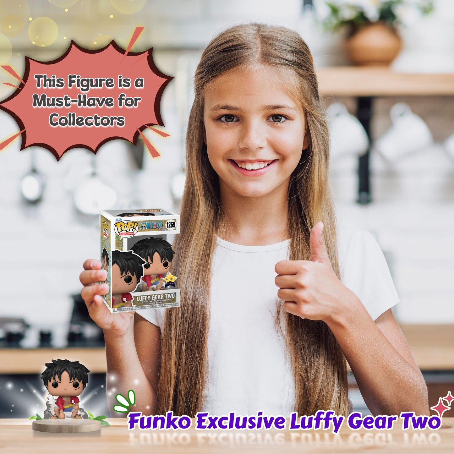 Luffy Gear Two Funko Pop! Animation One Piece - Approx. 3.85" Collectible Exclusive Vinyl Figure #1269 with Display Box Protector Case