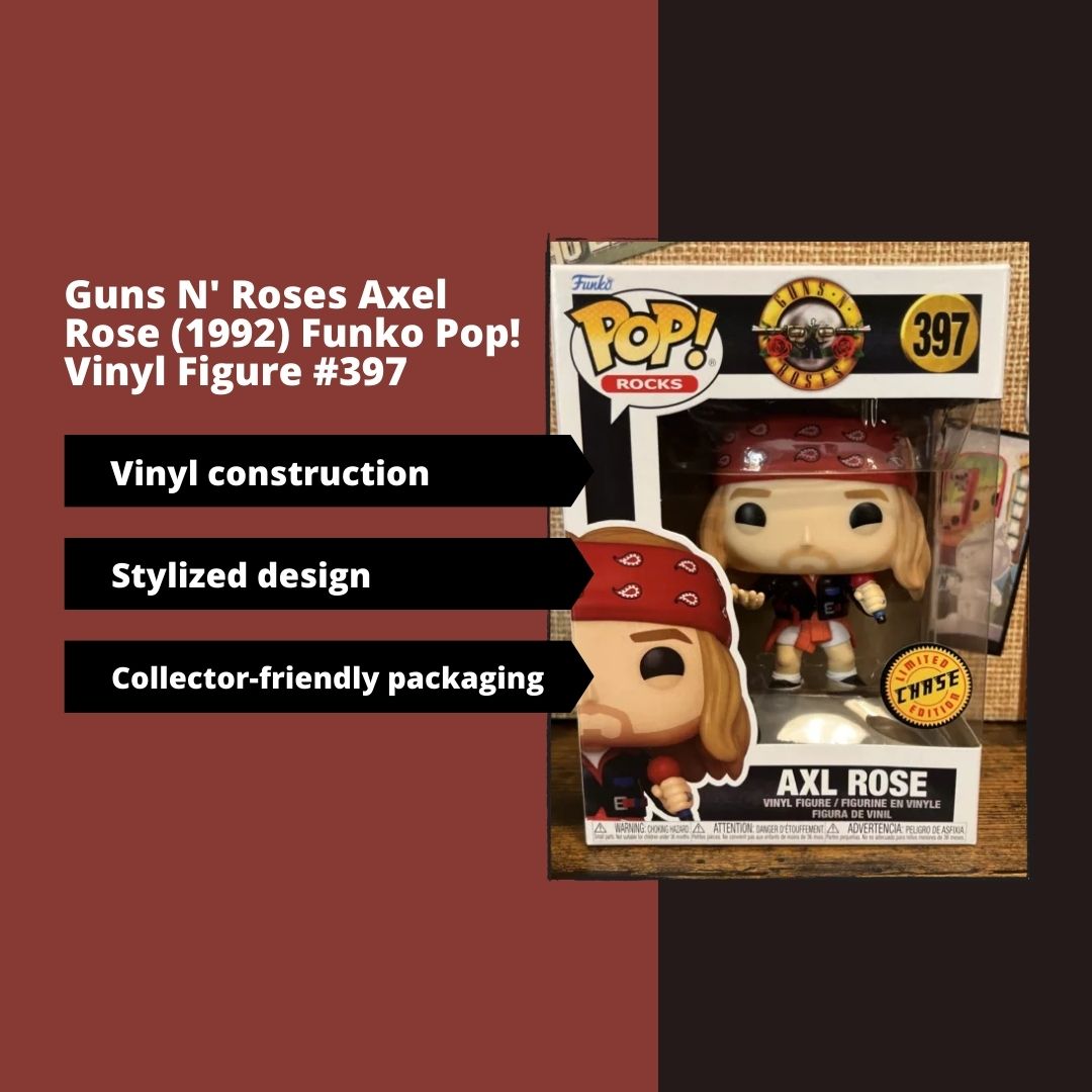 Axl Rose Funko Pop! Rocks Guns N Roses The Legendary Rock Star - Chase Limited Edition Vinyl Figure #397 with Display Box Protector Case