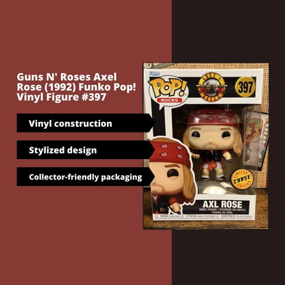 Axl Rose Funko Pop! Rocks Guns N Roses The Legendary Rock Star - Chase Limited Edition Vinyl Figure #397 with Display Box Protector Case