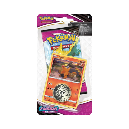 Pokemon TCG Fusion Strike Single Pack Blister Tepig with booster pack and Tepig promo card