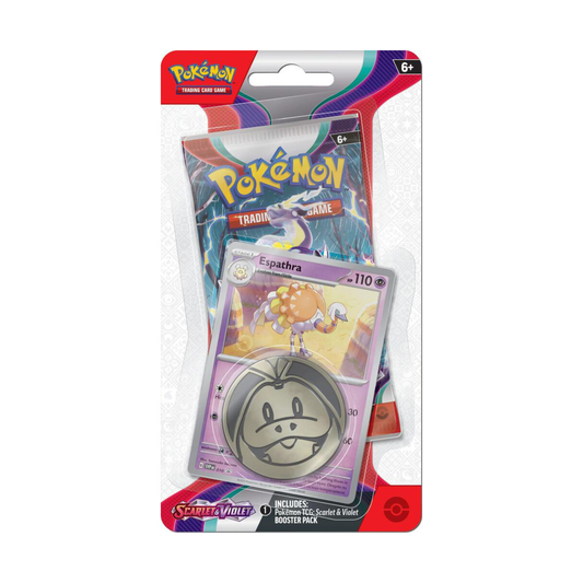 Pokemon TCG Scarlet & Violet single pack coin blister with booster pack and collectible coin