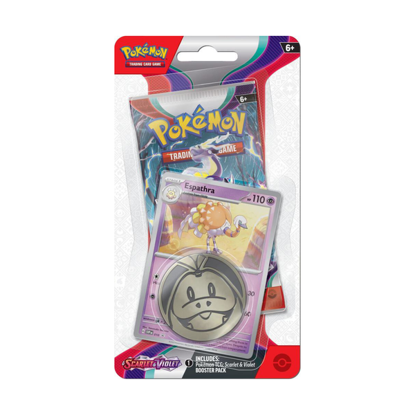 Pokemon TCG Scarlet & Violet single pack coin blister with booster pack and collectible coin