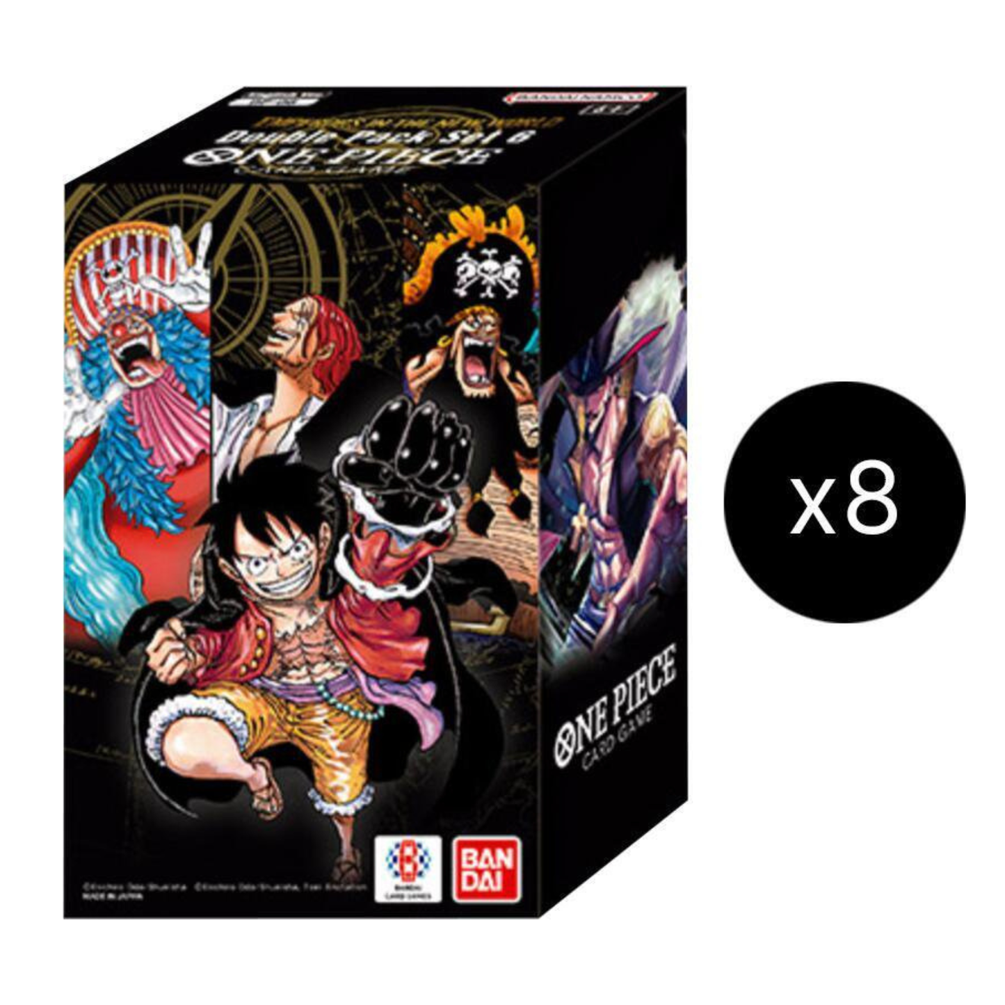 One Piece TCG OP-09 Double Pack Set 6 Sealed Display 8 Box Trading Card Game