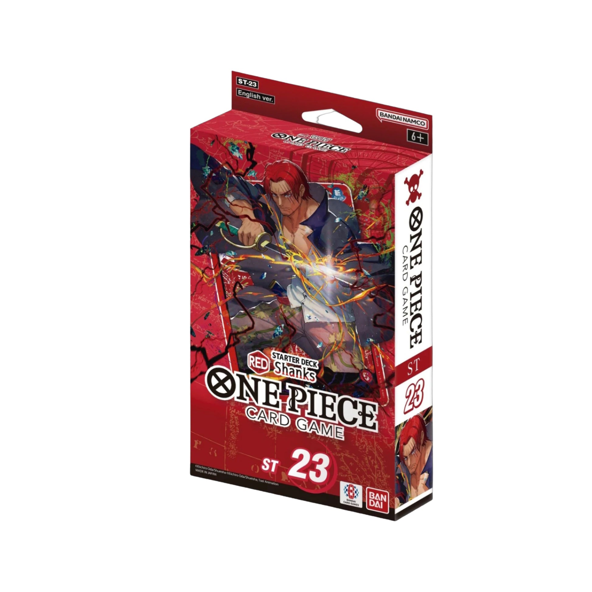 One Piece TCG Starter Deck Shanks Red ST-23 51 card deck with DON cards and OP11 booster.