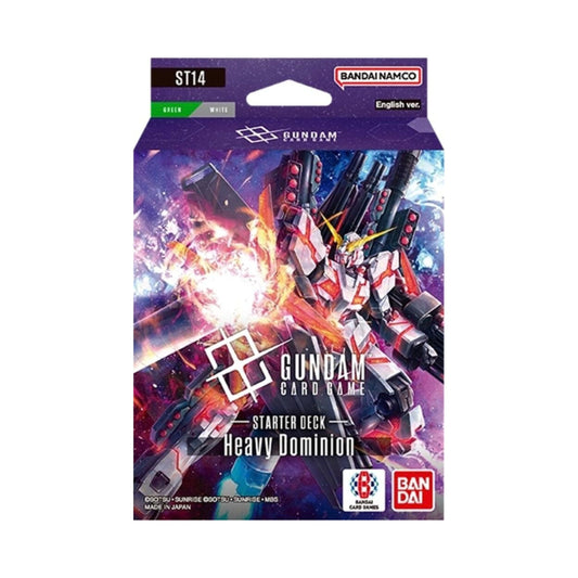 Gundam Card Game ST-14 Heavy Dominion Starter Deck – Green & White 50-Card Ready-to-Play Deck with Resource Cards, Tokens, Bonus Pack & Rule/Playsheet (PREORDER - Release Date September 25, 2026)