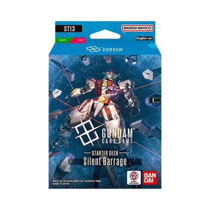 Gundam Card Game ST13 Silent Barrage Starter Deck – Green & Red 50-Card Ready-to-Play Deck with Qubeley, Resource Cards, Tokens, Bonus Pack & Rule/Playsheet (PREORDER - Release Date September 25, 2026)