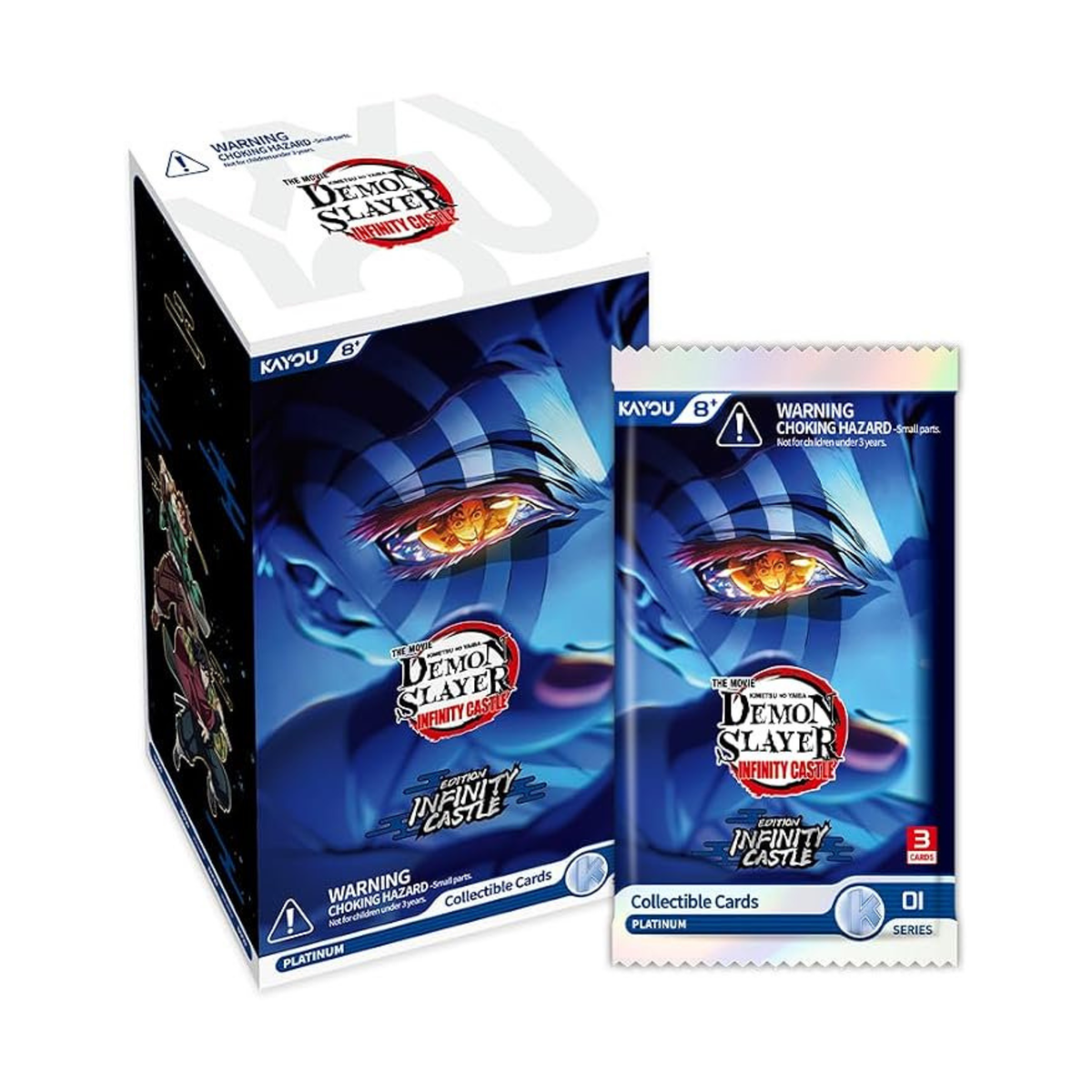 Kayou TCG Demon Slayer Infinity Castle Booster Box Platinum K01 Series collectible cards featuring Demon Slayer characters