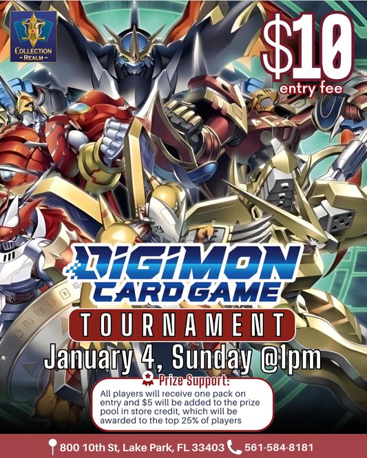 Digimon Card Game Tournament – January 4 (Sunday, 1:00 PM)