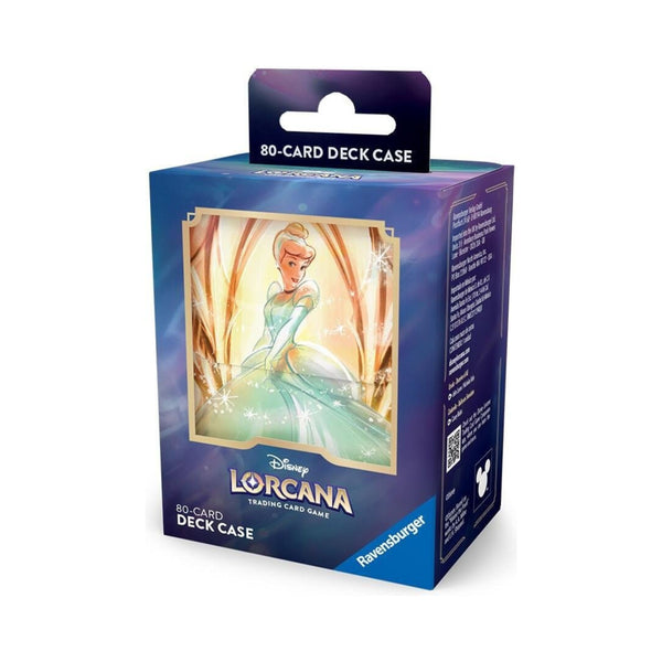 Disney Lorcana TCG Cinderella deck box 80 card deck case with Cinderella artwork.