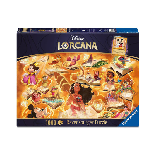 Ravensburger Disney Lorcana Glimmers of the Realm Amber 1000 Piece Puzzle for Adults, Colorful Disney Puzzle Featuring Mickey & Ariel, Art Puzzle for Disney Fans