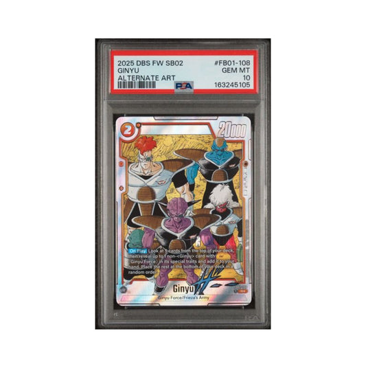 Dragon Ball Super Card Game Fusion World Ginyu alternate-art trading card graded PSA Gem Mint 10
