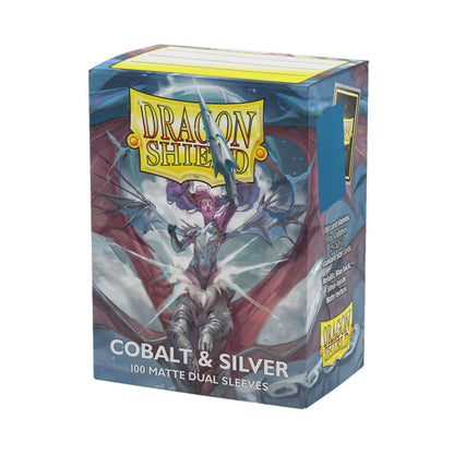 Dragon Shield D Matte Sleeves Cobalt and Silver 100 count trading card sleeves