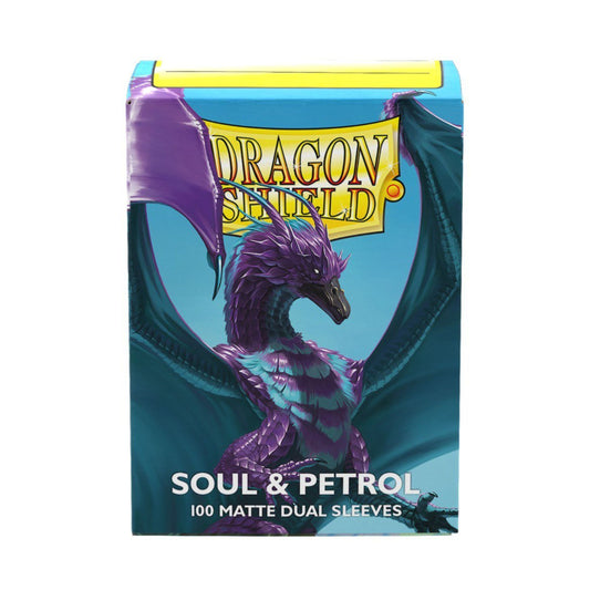 Dragon Shield Standard Matte Dual Card Sleeves Soul & Petrol 100 Count, Fully Opaque Dual-Layer Protective Sleeves with Textured Matte Finish for Standard Size Trading Cards (PRE-ORDER)